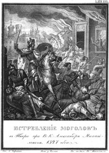 Rivolta di Tver del 1327 da Karamzin Illustrato, 1836 da Boris Artemyevich Chorikov