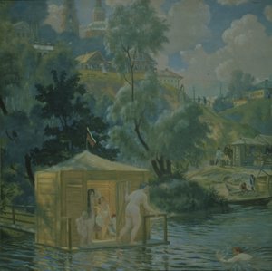 Bagnanti, 1921 da Boris Mikhailovich Kustodiev