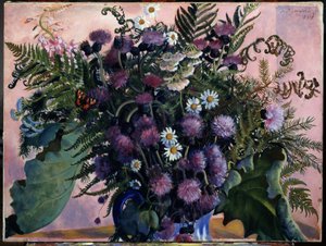 Bouquet di fiori finlandesi da Boris Mikhailovich Kustodiev