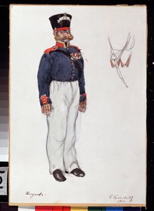 Progetto di costume per la pièce teatrale Cuore ardente di Alexandre Ostrovski