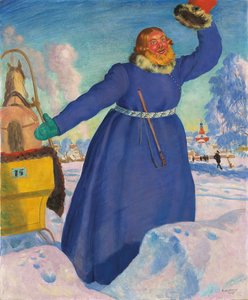 Il cocchiere, 1923 da Boris Mikhailovich Kustodiev