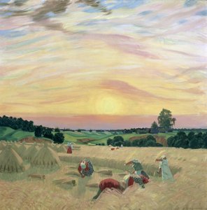 Il raccolto, 1914 da Boris Mikhailovich Kustodiev