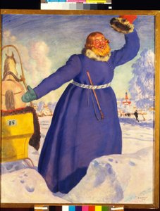 Un cocchiere imprudente da Boris Mikhailovich Kustodiev