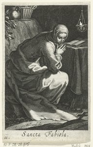 Santa Fabiola di Roma come eremita da Boëtius Adamsz. Bolswert