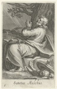 San Malco di Chalcis come eremita da Boëtius Adamsz. Bolswert