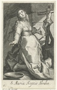 Santa Maria come eremita (S. Maria Neptis Abrahae) (Eremite) (Sacra Eremus Ascetriarum) da Boëtius Adamsz. Bolswert