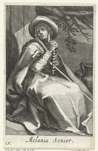 Santa Melania la Vecchia come eremita da Boëtius Adamsz. Bolswert