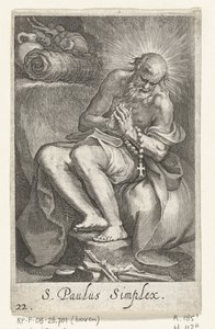 San Paolo di Tebe come eremita da Boëtius Adamsz. Bolswert