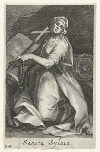 Santa Silvia di Roma come eremita Sancta Sylvia Eremite (serie) Sacra Eremus Ascetriarum (serie) da Boëtius Adamsz. Bolswert