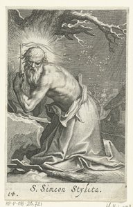 San Simeone Stilita il Vecchio come eremita da Boëtius Adamsz. Bolswert