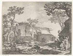Paesaggio con fattoria e Tobia e l