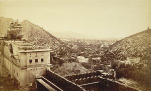 Veduta generale di Umbher, Jeypoor (Jaipur) da Bourne & Shepherd