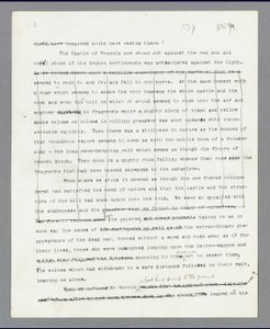 Pagina 539, Capitolo 27, Il passaggio cancellato che descrive la distruzione del castello di Dracula, dal manoscritto originale dattiloscritto di Bram Stoker 