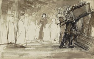 Funerale con bara portata davanti agli spettatori