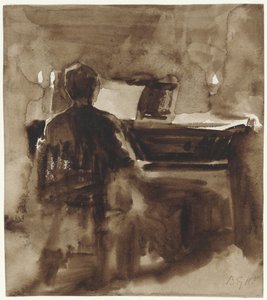 Pianista alla luce delle candele