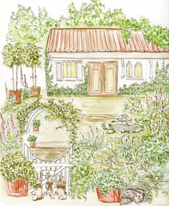 Incantevole giardino in stile cottage da Breanna Megan Studio