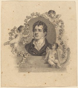 Ritratto di un giovane gentiluomo circondato da Cupidi; Lord Byron? da British 19th Century