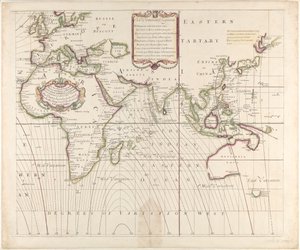Nuova e corretta carta nautica del mondo intero che mostra le variazioni della bussola come sono state trovate nell