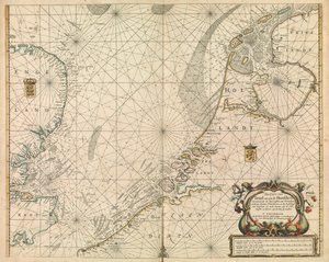 Carta del Mare del Nord e della costa olandese da British School