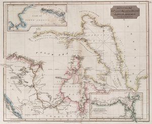 Carta che mostra le scoperte di Ross, Parry e Franklin nell