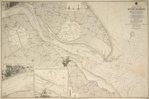 Inghilterra, costa orientale, ingresso al fiume Humber rilevato dal Capitano G.E. Richards nave di rilevamento HM 