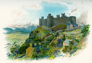 Castello di Harlech a Gwynedd, Galles del Nord da British School