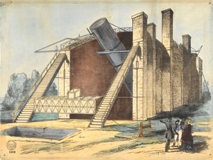 Il grande telescopio riflettore di Lord Rosse, a Parsonstown, Irlanda da British School