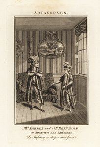 Mrs Margaret Farrel e Mr Charles Frederick Reinhold in costume persiano come Artaserse e Artabano nell