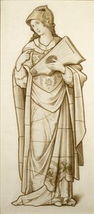 Musa della Poesia Lirica - Cartone per Vetrata (circa 1890) da British School