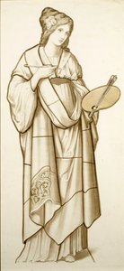 Musa della pittura - Cartone per vetrata, c.1890 da British School