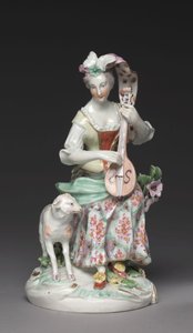 Musicista seduto, Derby Porcelain Factory, c.1765 da British School