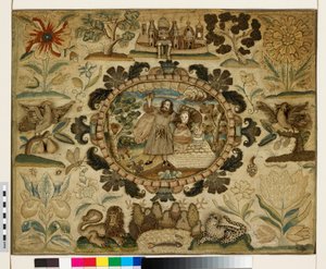 Pannello tessile con Il Sacrificio di Isacco da British School