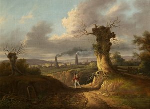 Le vecchie vetrerie, Nailsea, c.1810 da British School