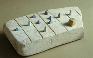 Tavola da gioco con pezzi, da Tell Beit Mirsim, Giordania, c.1200 a.C.