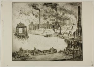 Chicago - Brückenbauer von Bror Julius Olsson Nordfeldt