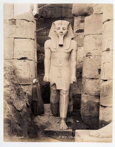 Una statua di Ramses a Luxor - fotografia dei fratelli Zangali, fine XIX secolo