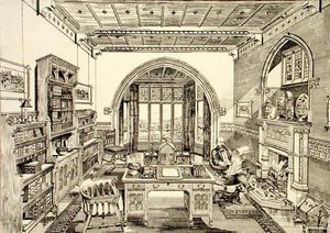 Vista Interna di una Biblioteca da Bruce James Talbert