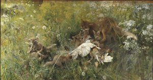 Una Famiglia di Volpi da Bruno Andreas Liljefors