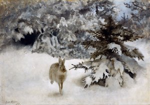 Una lepre nella neve da Bruno Andreas Liljefors