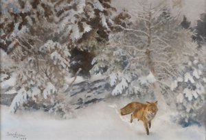 Volpe nel paesaggio invernale, 1938 da Bruno Andreas Liljefors