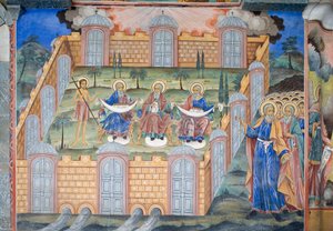 Bulgaria, Monastero di Rila, affresco nella chiesa della Natività della Vergine da Bulgarian School
