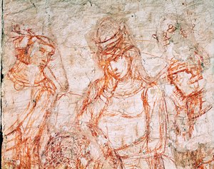 Sinopia di un gruppo di cacciatori, Trionfo della Morte, affresco ... (affresco)