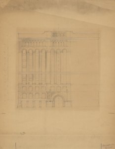 Edificio Mills, San Francisco, California, schizzo di design da Burnham and Root