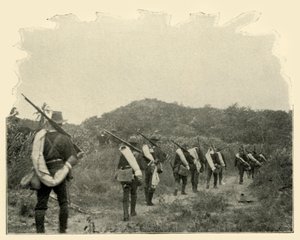 Sulla strada dal campo di battaglia del 1° e 10° alla scena del conflitto dei Rough Riders, attraverso le montagne