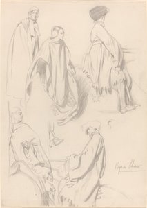 Studi di uomini e donne in abiti medievali da Byam Shaw