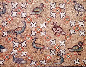 Uccelli (dettaglio di mosaico, V secolo)