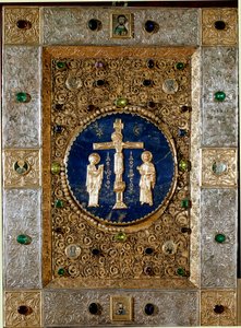 Arte bizantina: copertina di un evangelario decorata con foglie d