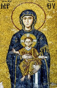 Mosaico Comneno che raffigura la Madonna con Bambino, Hagia Sophia, Turchia da Byzantine