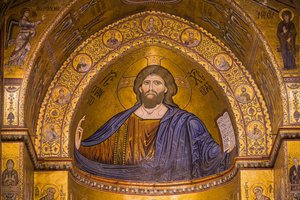 Immagine di Gesù, Cattedrale di Santa Maria Nuova, Monreale, Sicilia, Italia