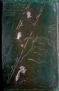 Giacobbe vede in sogno gli angeli salire e scendere la scala della porta di bronzo realizzata a Costantinopoli nel 1076. Monte Sant